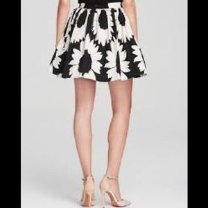 NEW Alice + Olivia Blk/White Tania Sunflower Skirt